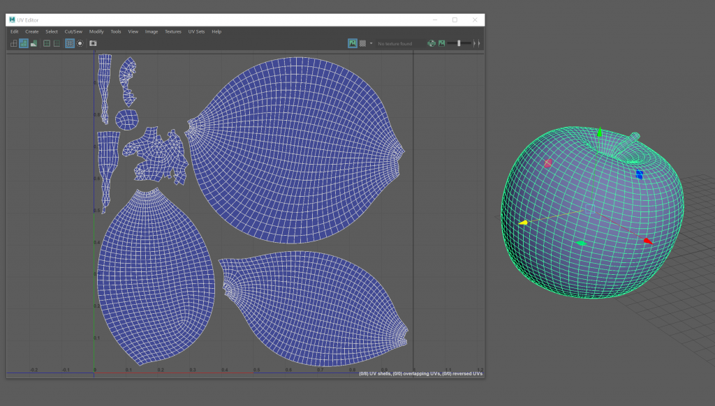 UV layout of apple