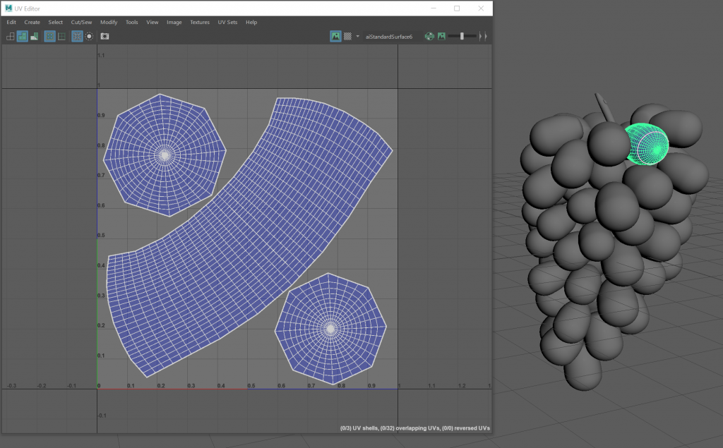 UV layout of grapes